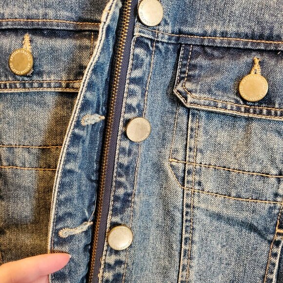 Democracy "Artisan Crafted" Blue Denim Jean Jacket - Size Small - Picture 4 of 10